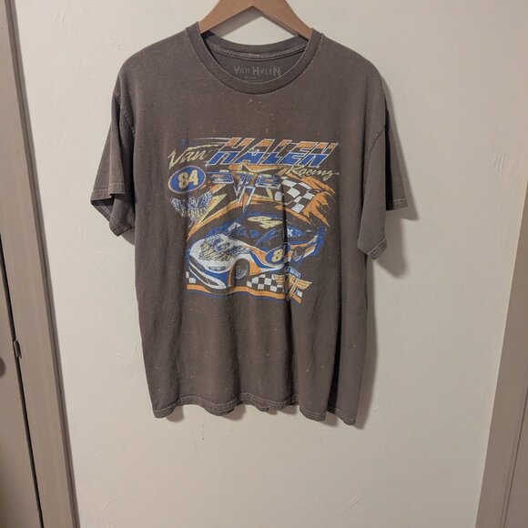 Van Halen Race Car 84 Retro Graphic Music T Shirt Brown Large Unisex Tee Shirt - Picture 5 of 7
